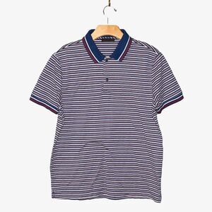 Prada Men's Striped Polo Shirt Sz L